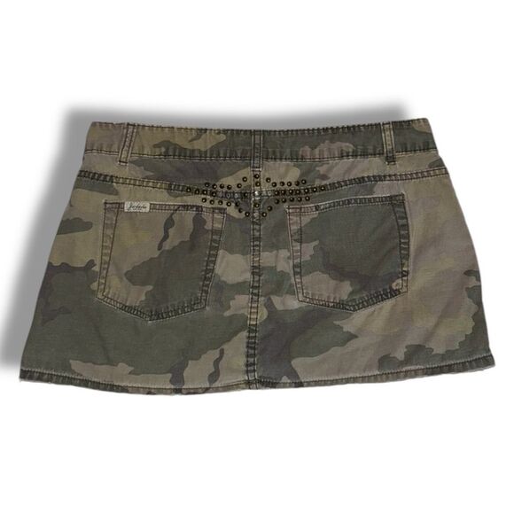 💎 Y2K Jordache Camo Micro Mini Skirt Studded Army Green Junior's 11/12 Low Rise - Picture 9 of 16